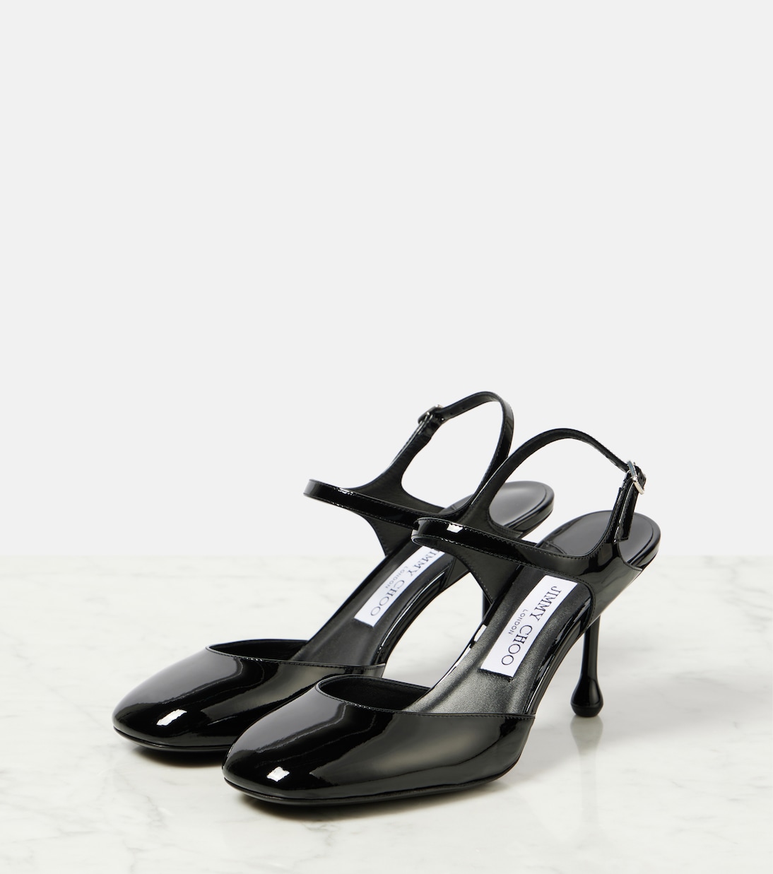 Pixie 80 patent leather slingback pumps | Jimmy Choo