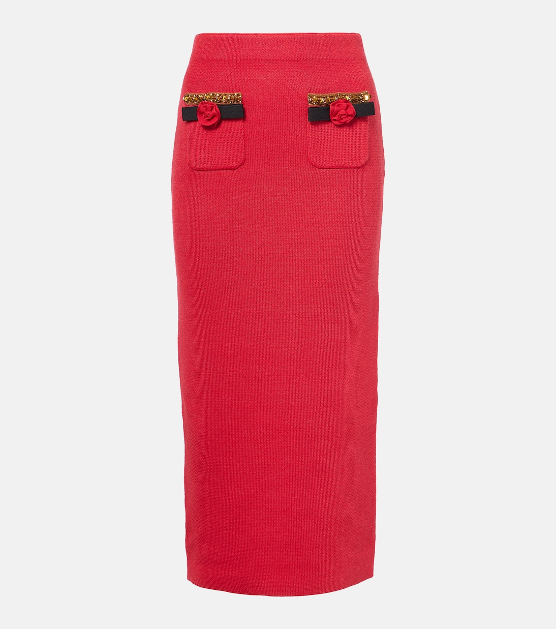 Midirock aus Strick mit Pailletten | Self-Portrait