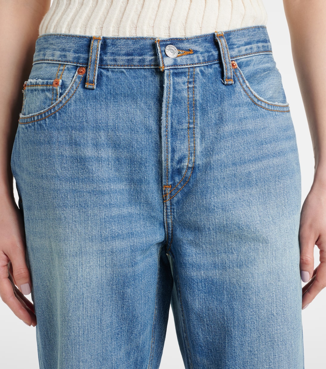 Jeans rectos The Standard de tiro medio | Re/Done