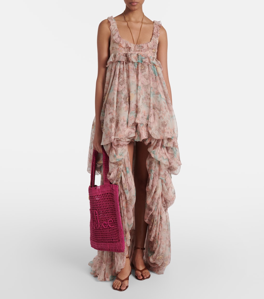 Summer Banana raffia-effect tote bag | Chloé