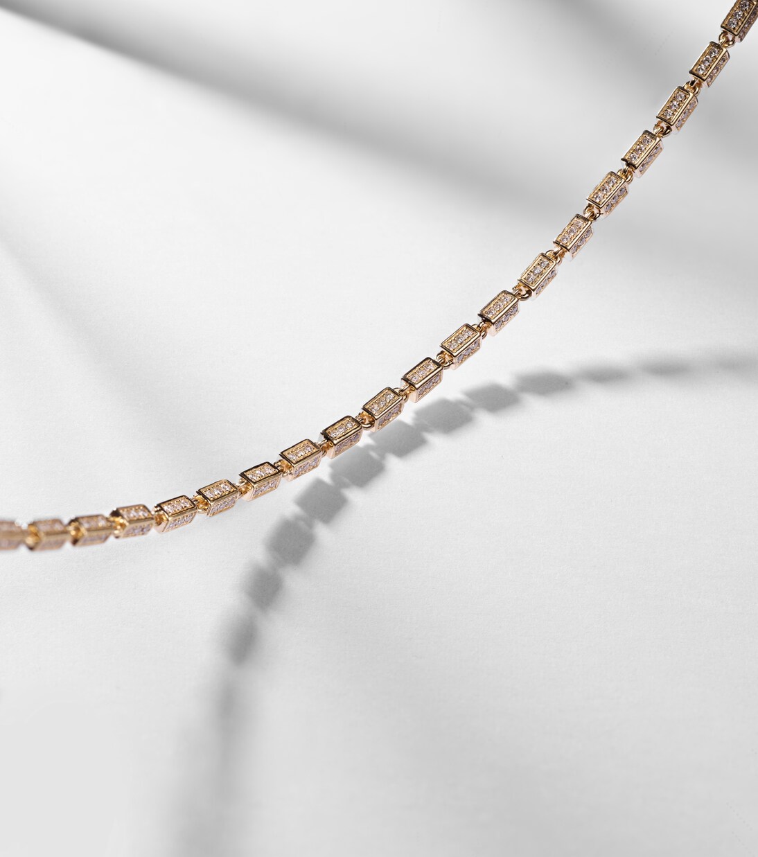 Block-Chain Mini 18kt gold bracelet with diamonds | Suzanne Kalan
