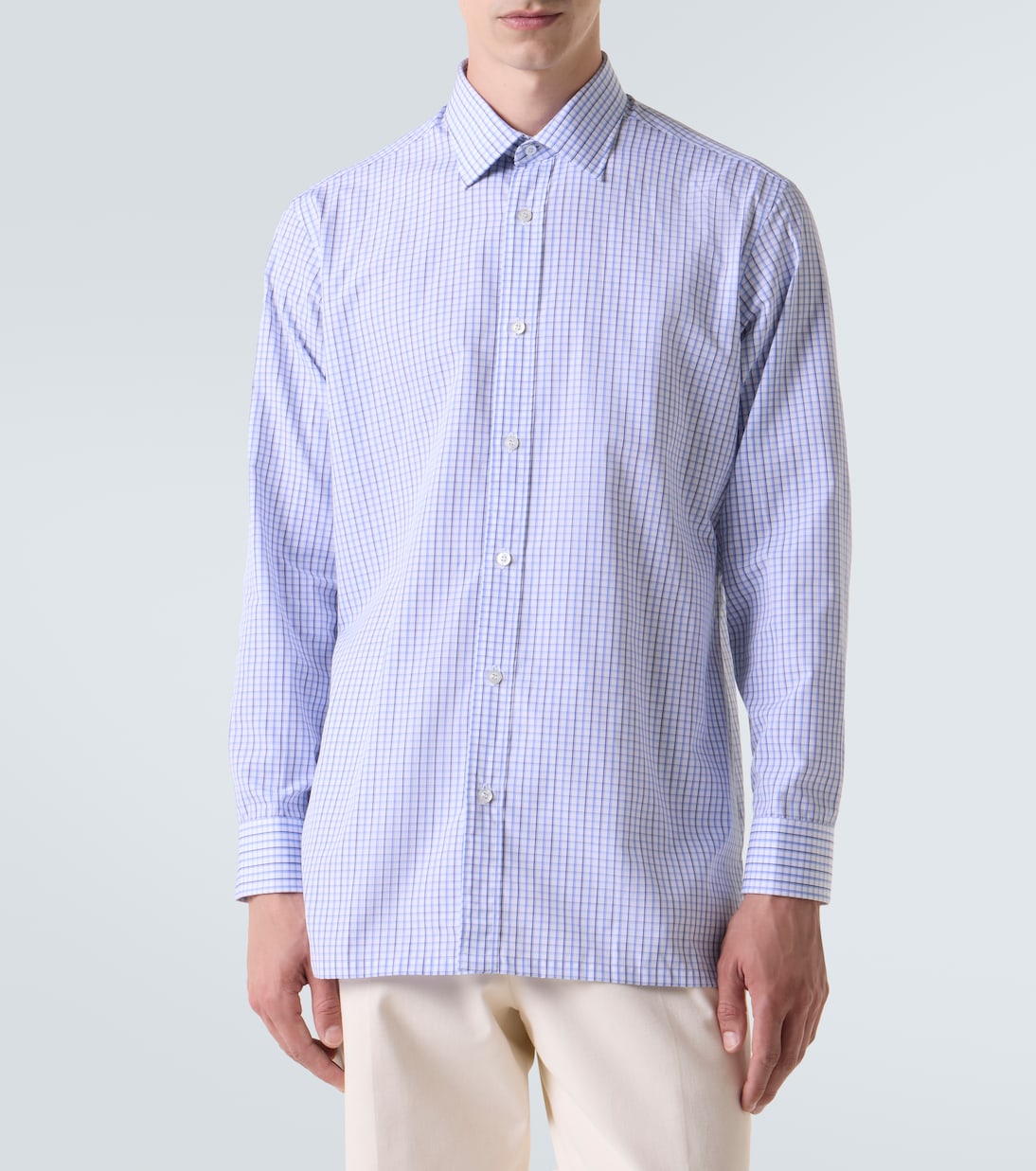 Checked cotton poplin shirt | Charvet