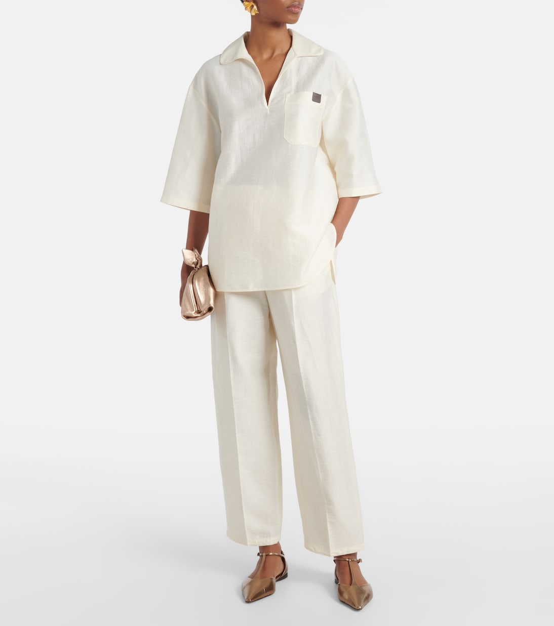 Polo Osiride en mezcla de lino y seda | Max Mara