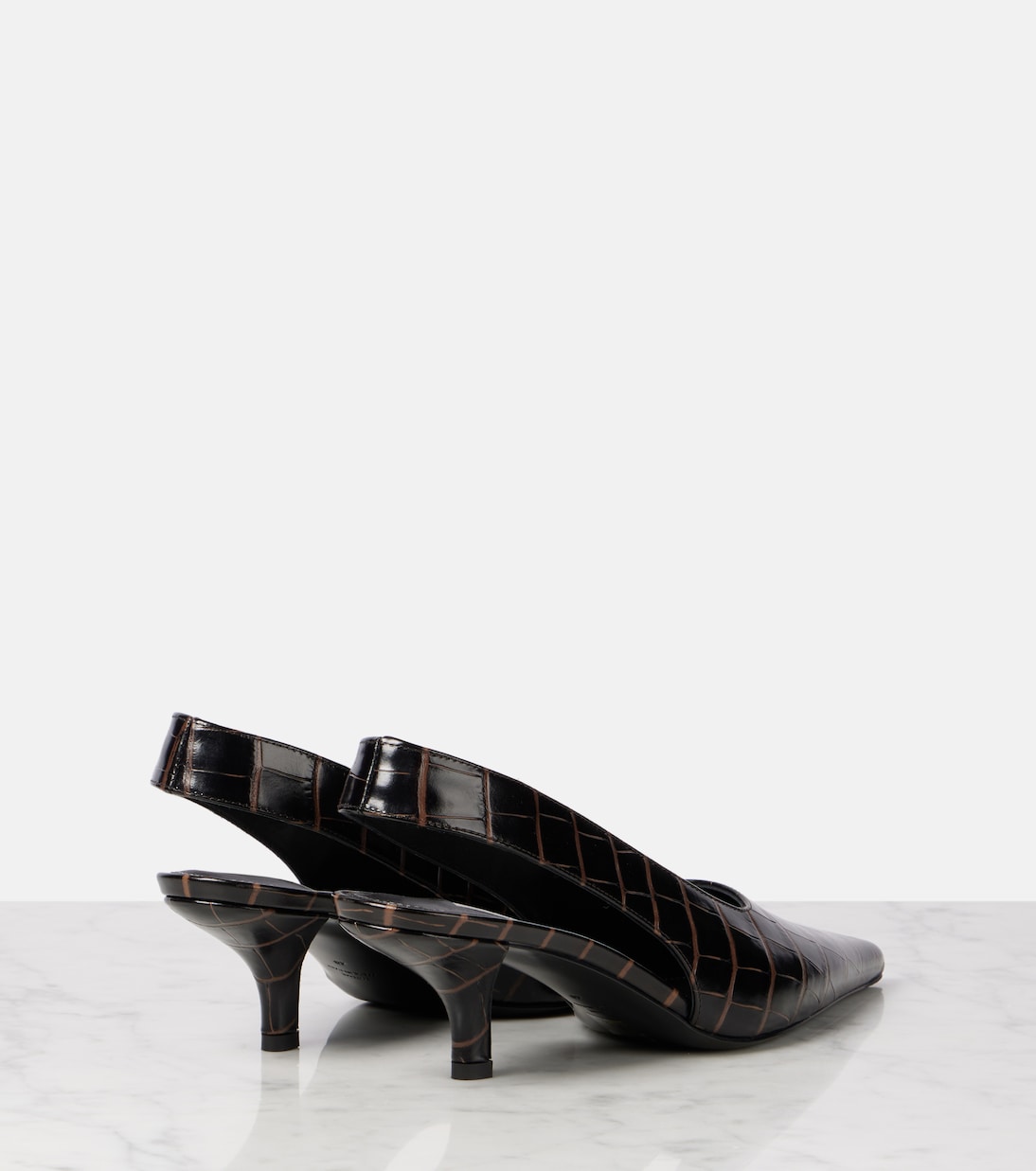 Croc-effect leather slingback pumps | Toteme