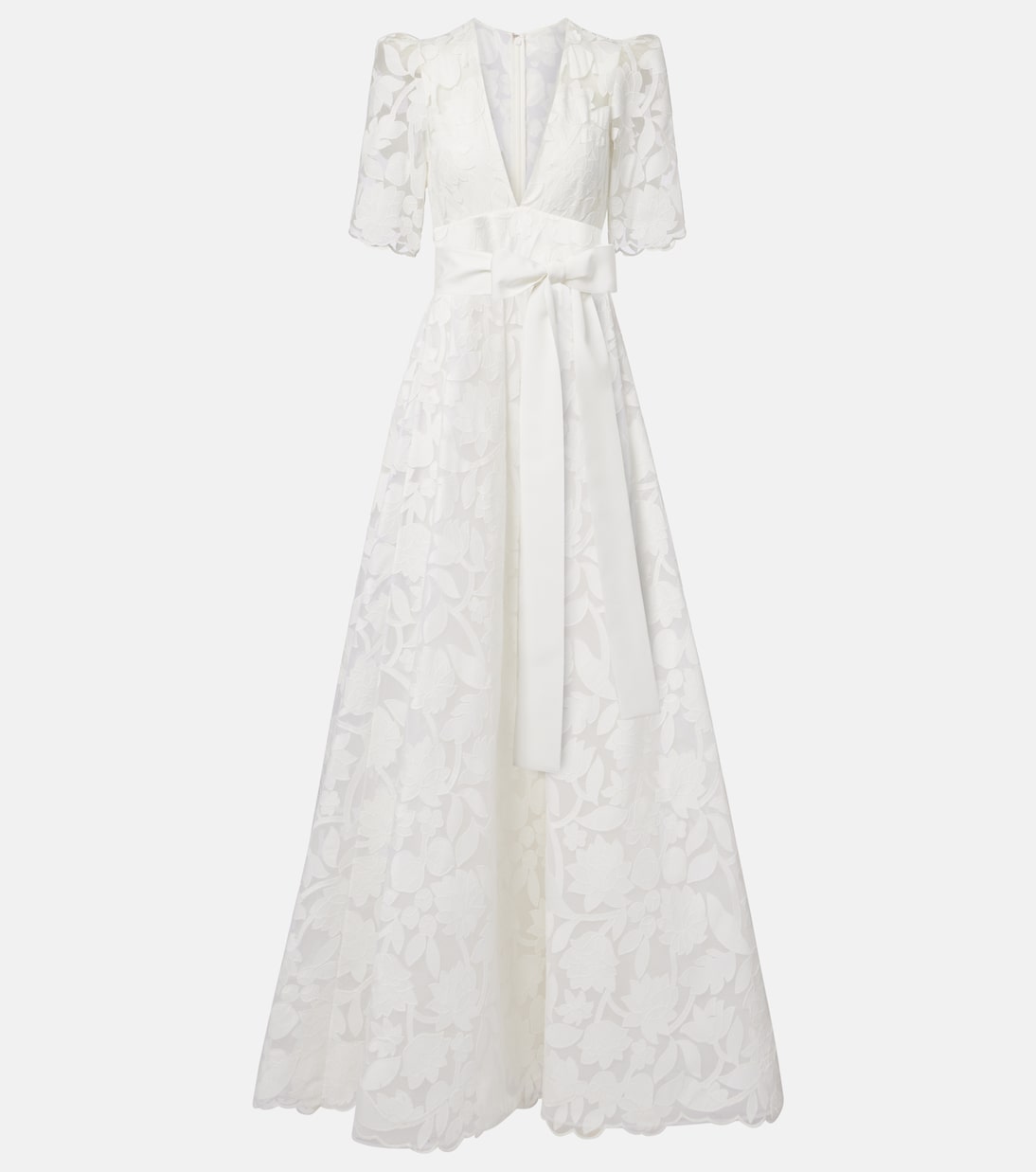 Robe longue brodée à fleurs | Elie Saab