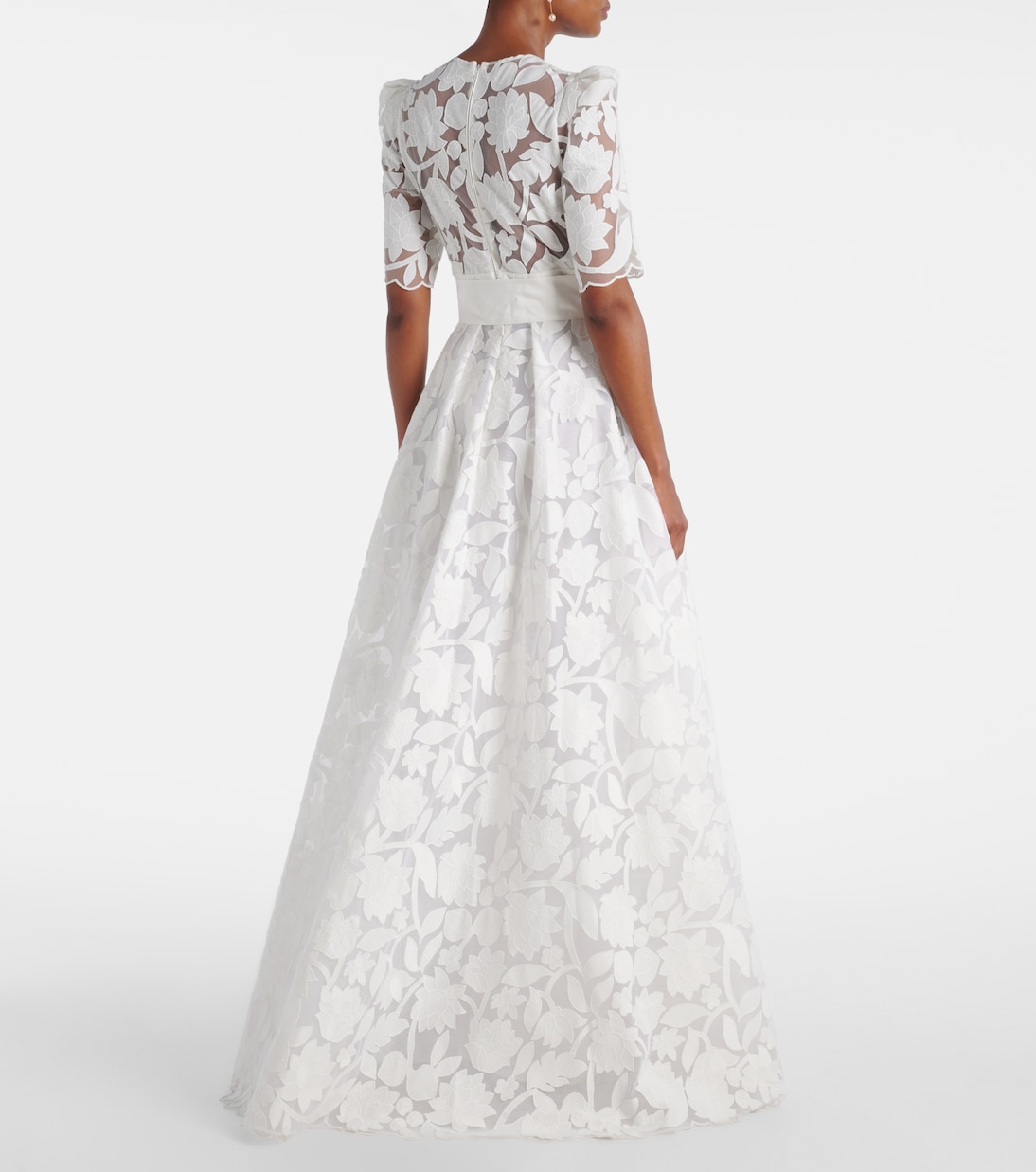 Robe longue brodée à fleurs | Elie Saab
