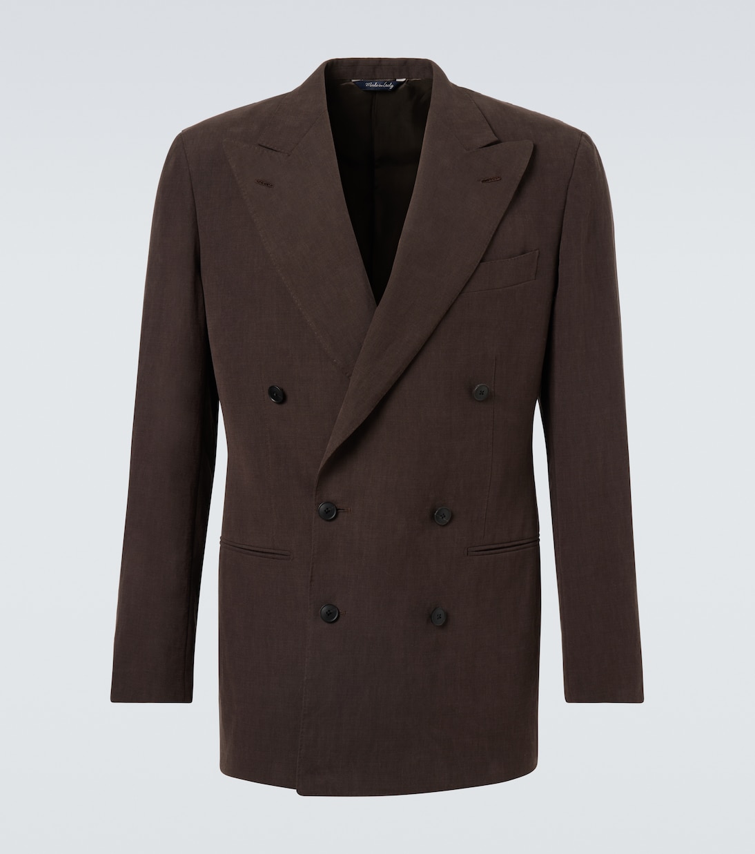 Double-breasted linen canvas blazer | Saman Amel