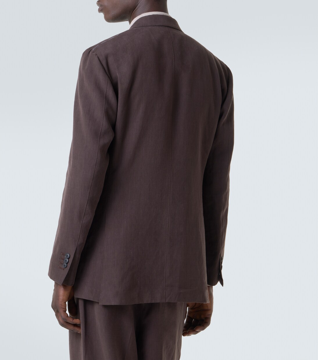 Double-breasted linen canvas blazer | Saman Amel