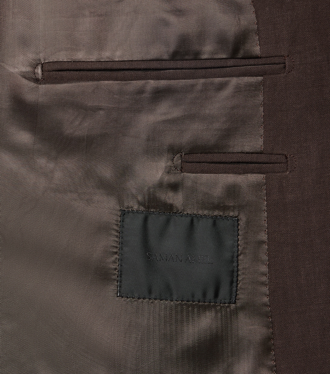 Double-breasted linen canvas blazer | Saman Amel