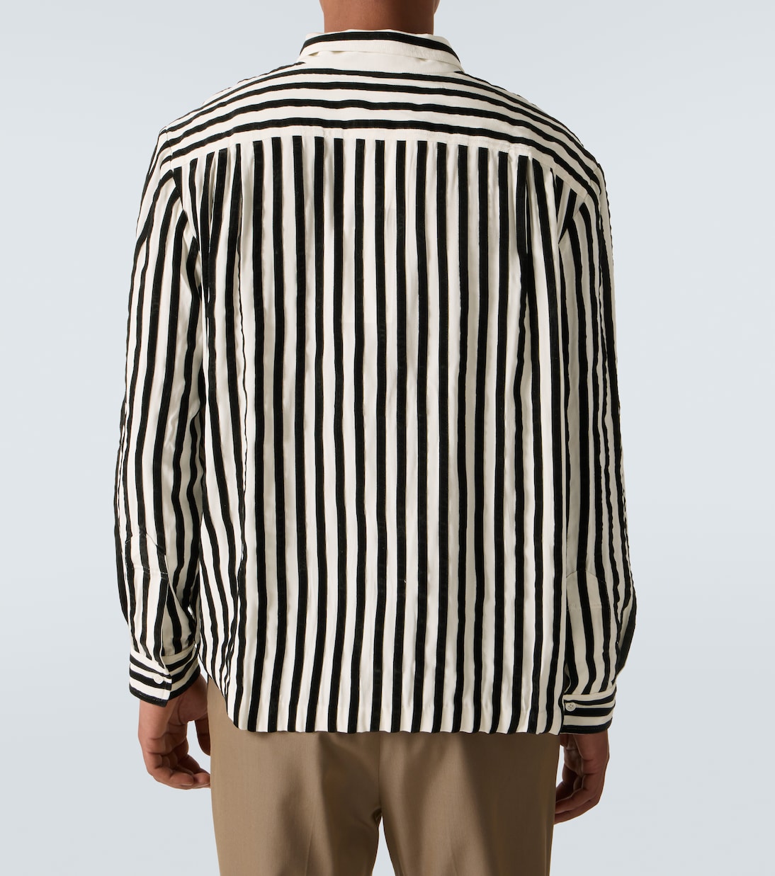 Striped velvet-trimmed silk shirt | Bode