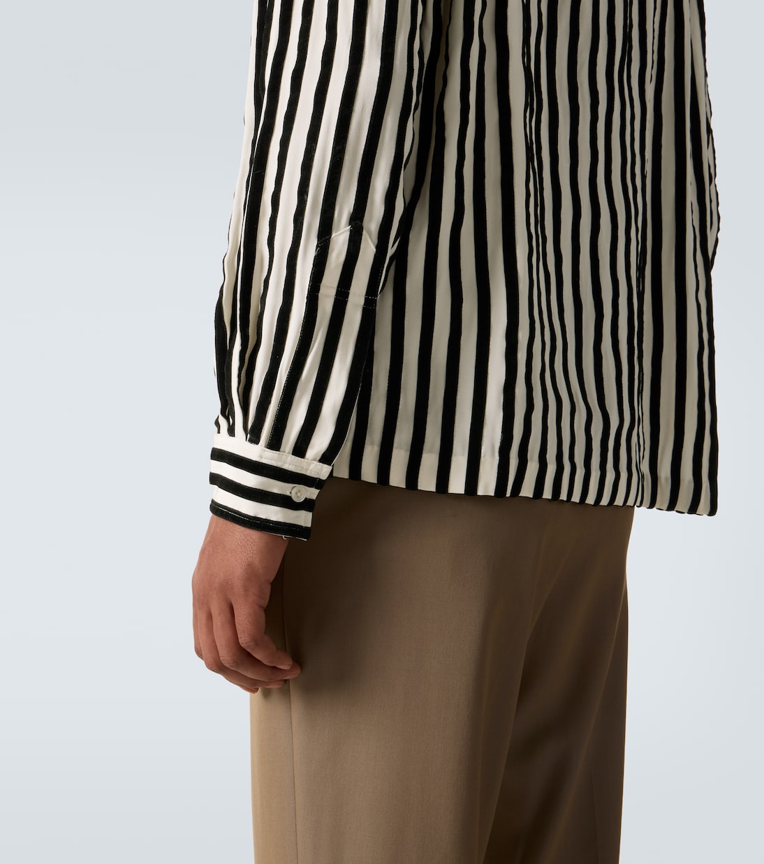 Striped velvet-trimmed silk shirt | Bode