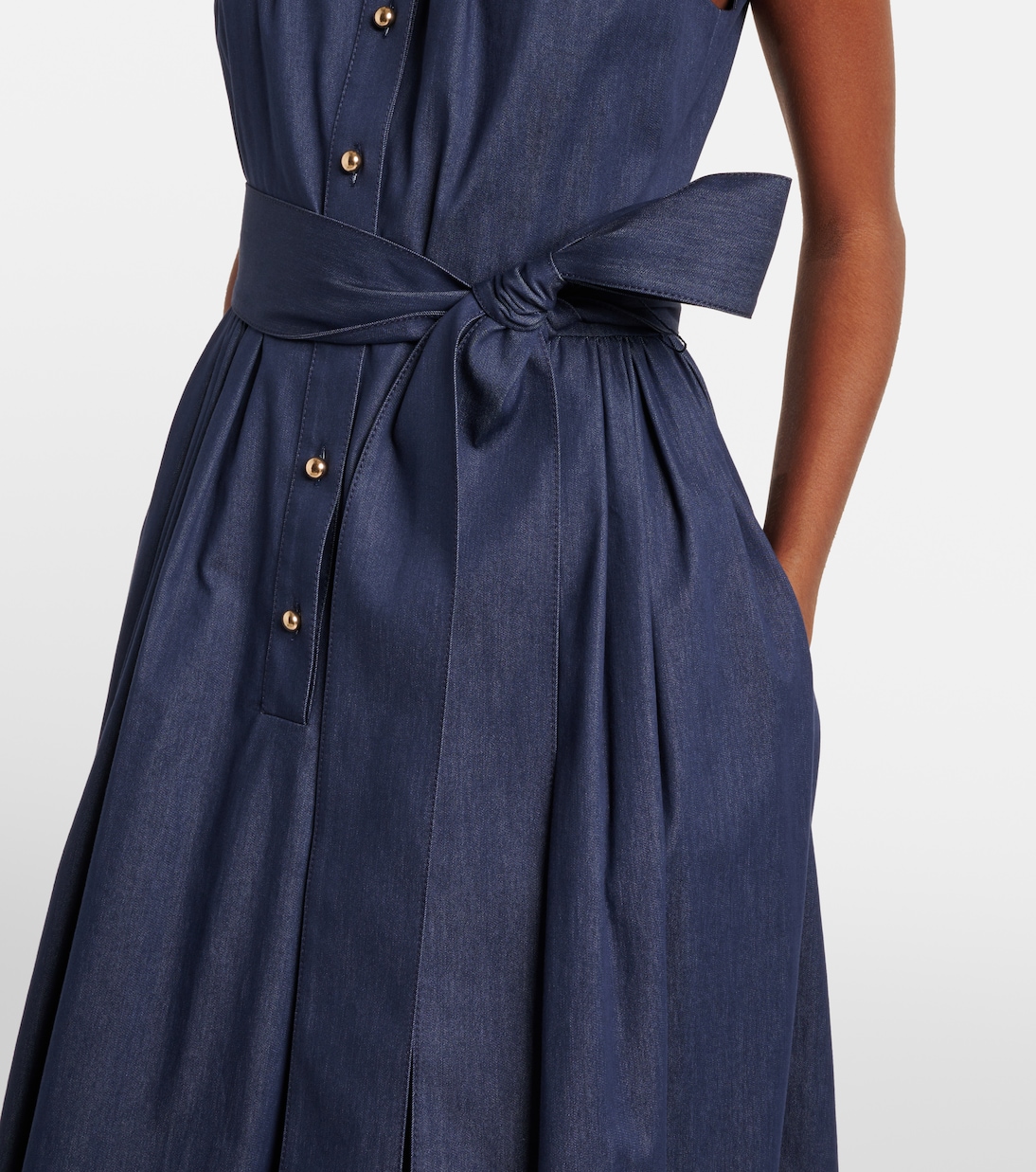 Abito midi in misto cotone arricciato | Carolina Herrera