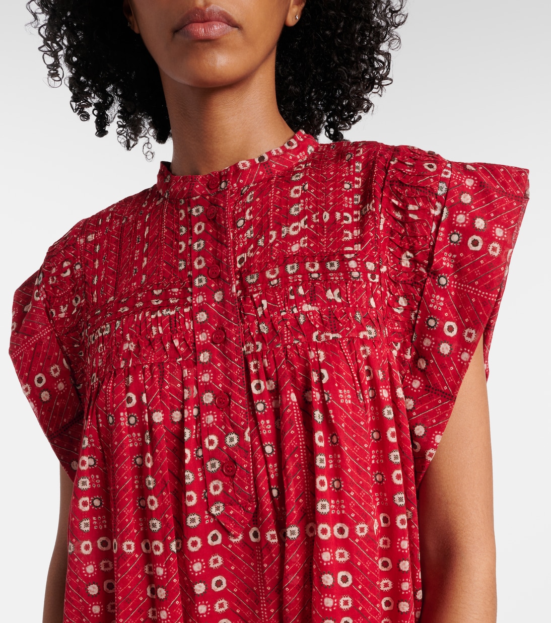 Vestido corto Leazali de algodón estampado | Marant Etoile