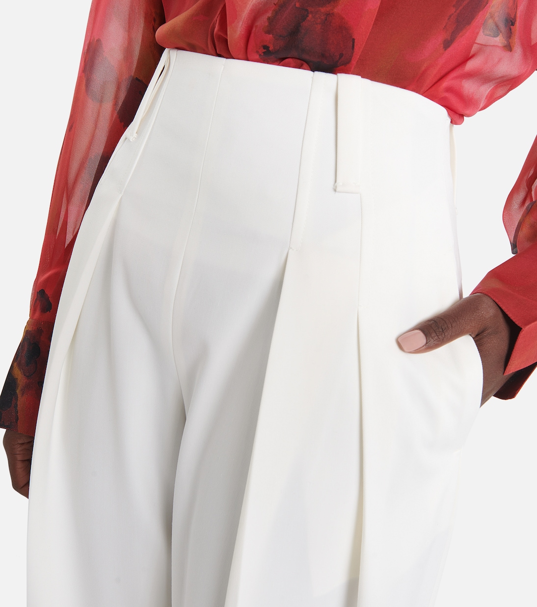 Pantalones anchos en mezcla de lana | Victoria Beckham