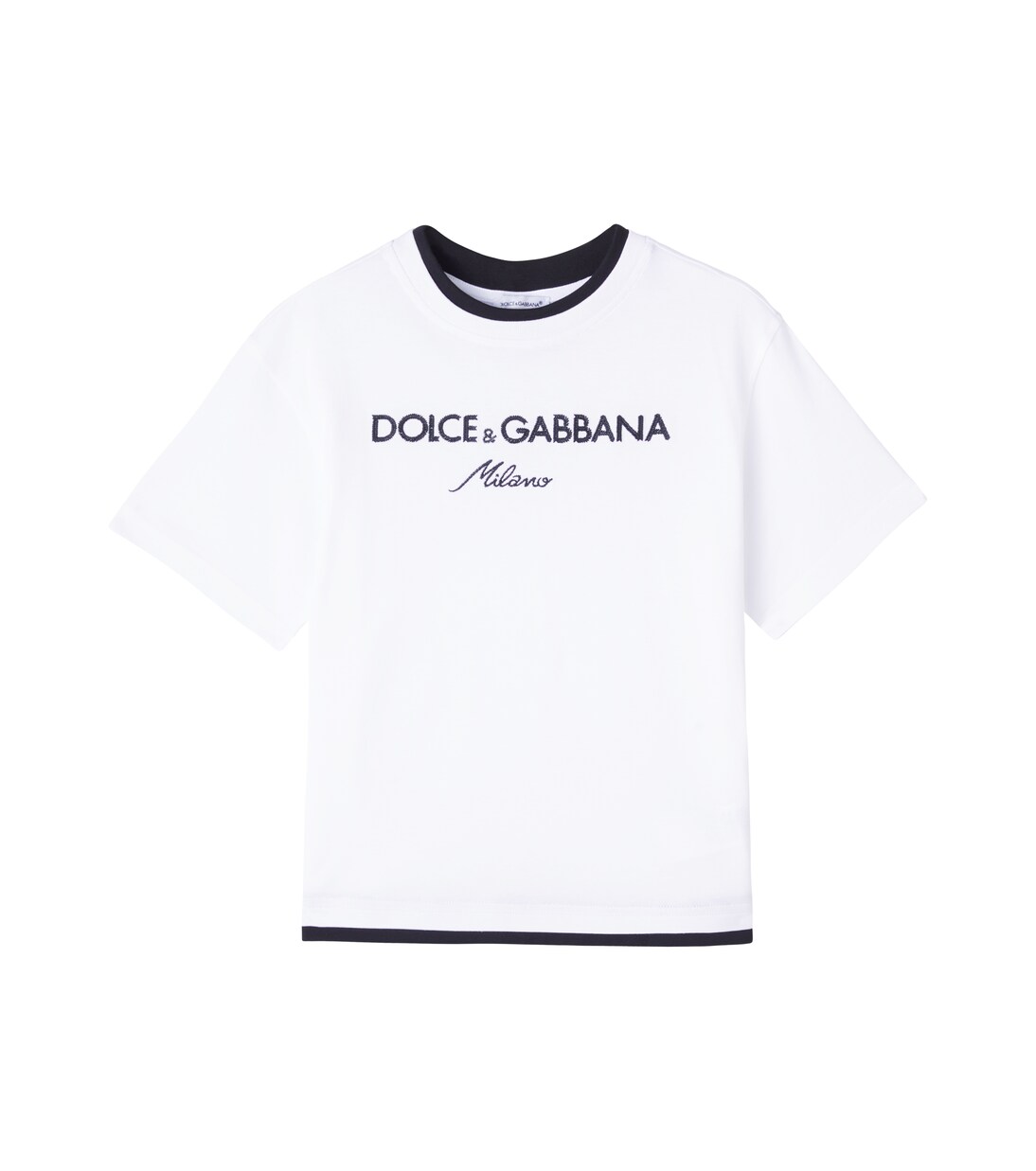 Logo embroidered cotton jersey T-shirt | Dolce&Gabbana Kids