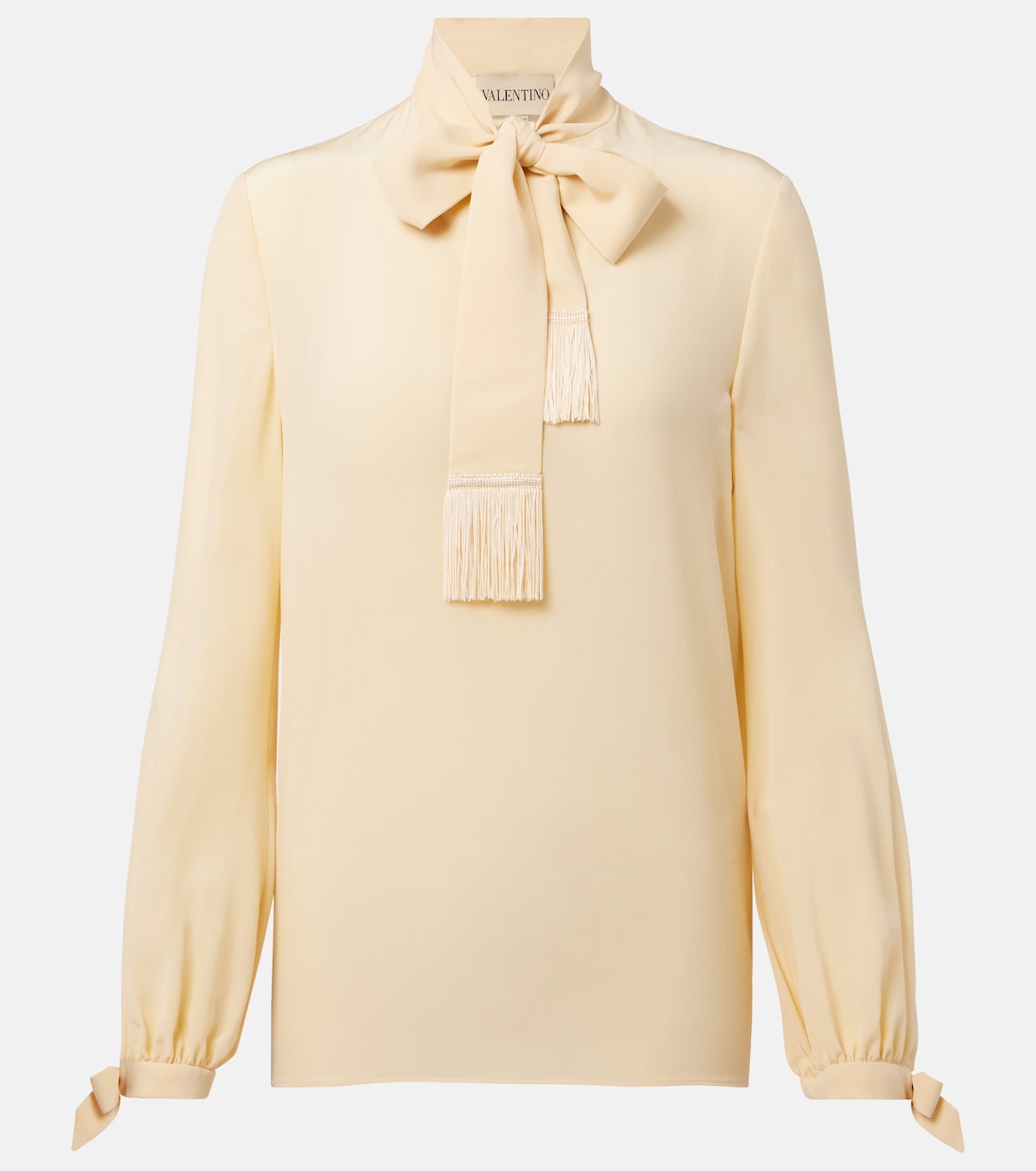 Blusa de crepé de seda con lazo | Valentino