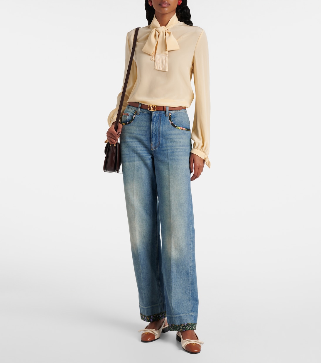 Blusa de crepé de seda con lazo | Valentino