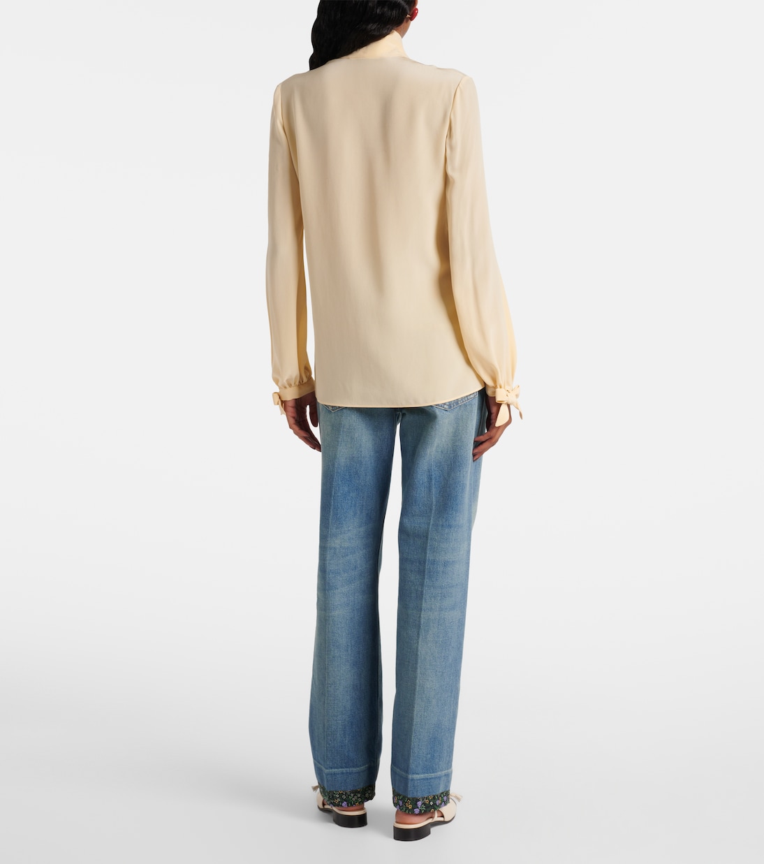 Blusa de crepé de seda con lazo | Valentino