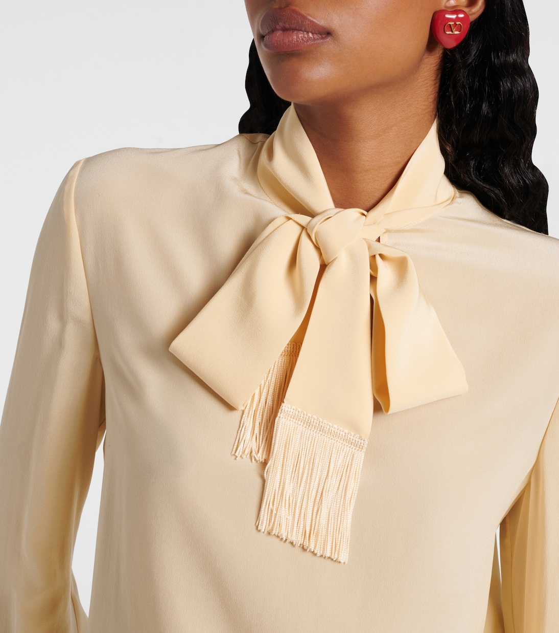 Blusa de crepé de seda con lazo | Valentino