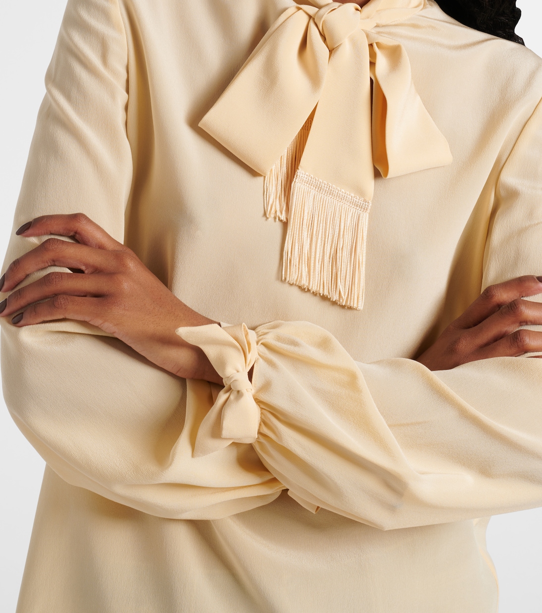 Blusa de crepé de seda con lazo | Valentino