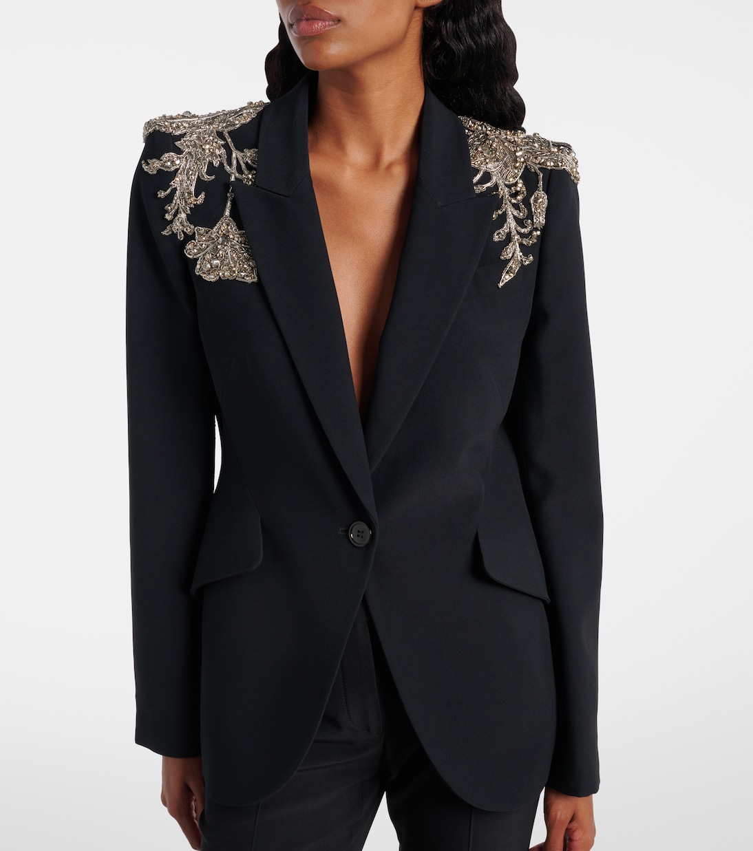 Embellished crepe blazer | McQueen