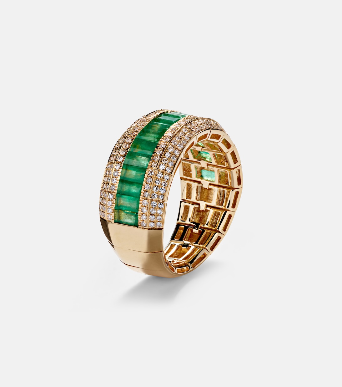 Bague en or 18 ct à émeraudes et diamants | Shay Jewelry