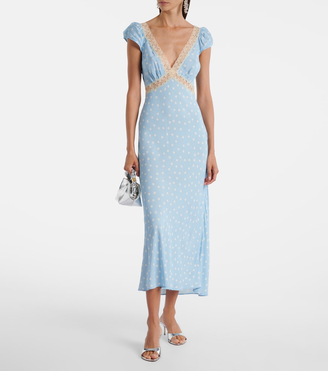 Iggy lace-trimmed polka-dot midi dress | Rixo