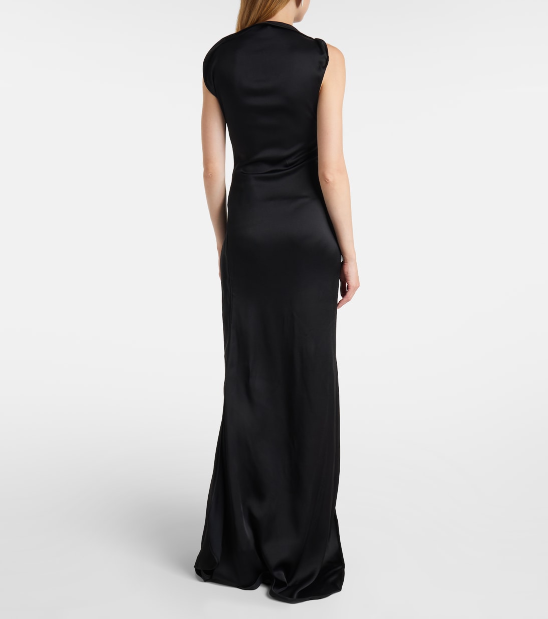 Abito lungo in crêpe di raso | Victoria Beckham
