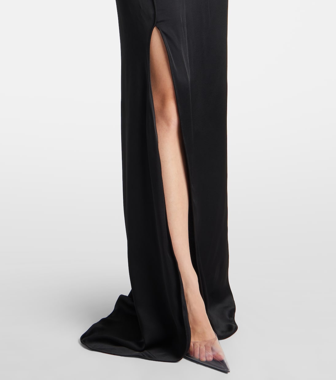 Abito lungo in crêpe di raso | Victoria Beckham