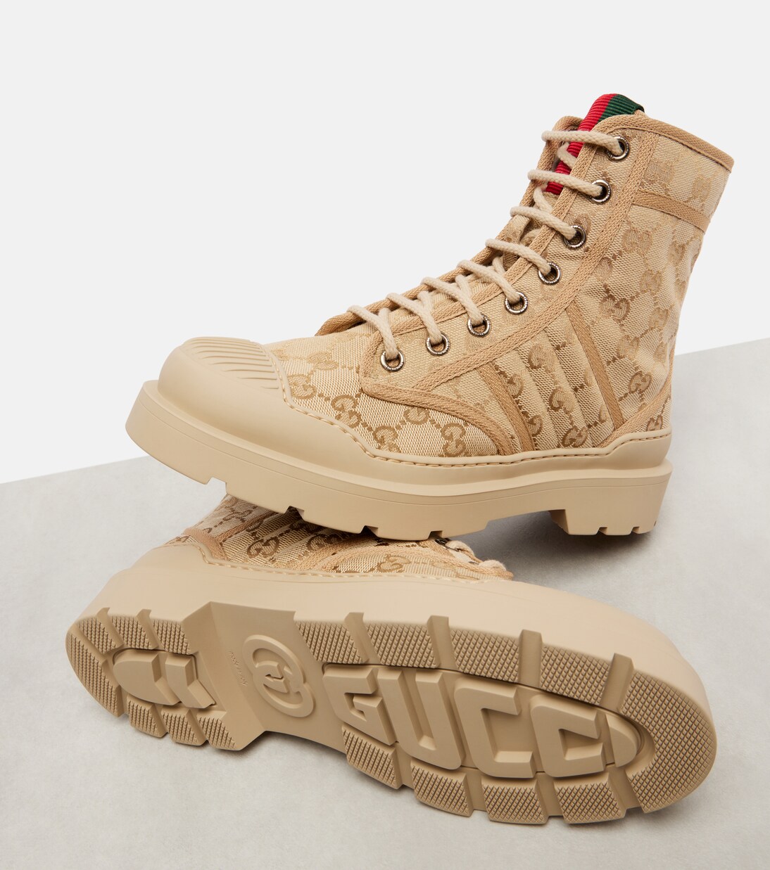 GG Canvas combat boots | Gucci