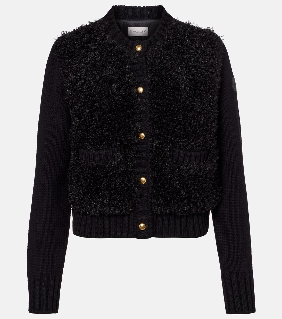 Down-paneled wool and teddy cardigan | Moncler