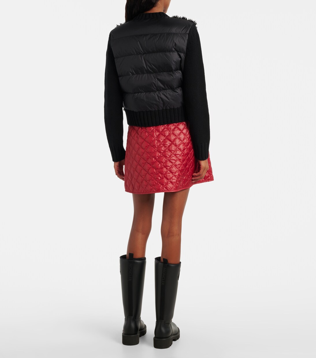 Down-paneled wool and teddy cardigan | Moncler