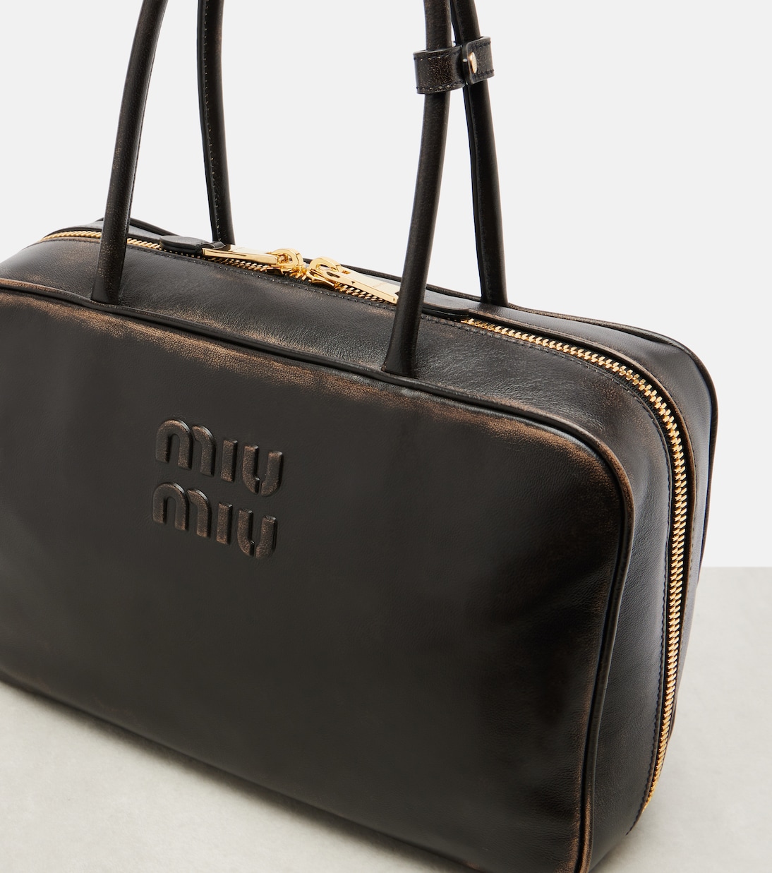 Beau leather tote bag | Miu Miu