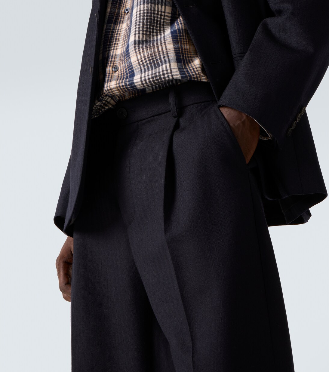 x Aaron Levine pantalones rectos Selby de lana | Studio Nicholson