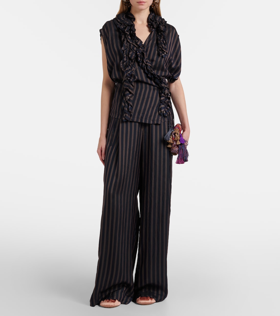 Pantalon ample rayé | Dries Van Noten