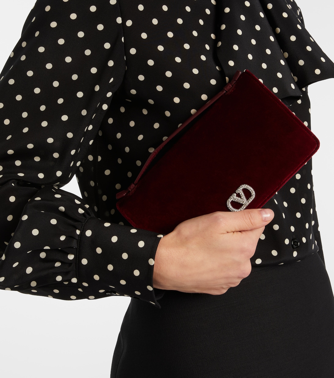 Borsa a tracolla VLogo in velluto | Valentino Garavani