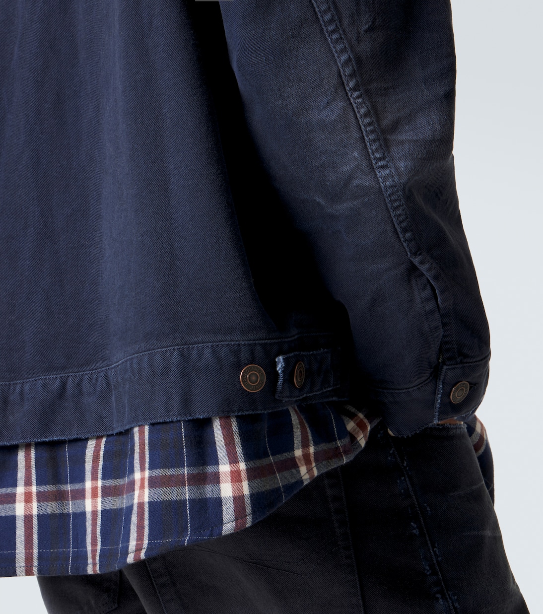 Checked layered denim jacket | Balenciaga