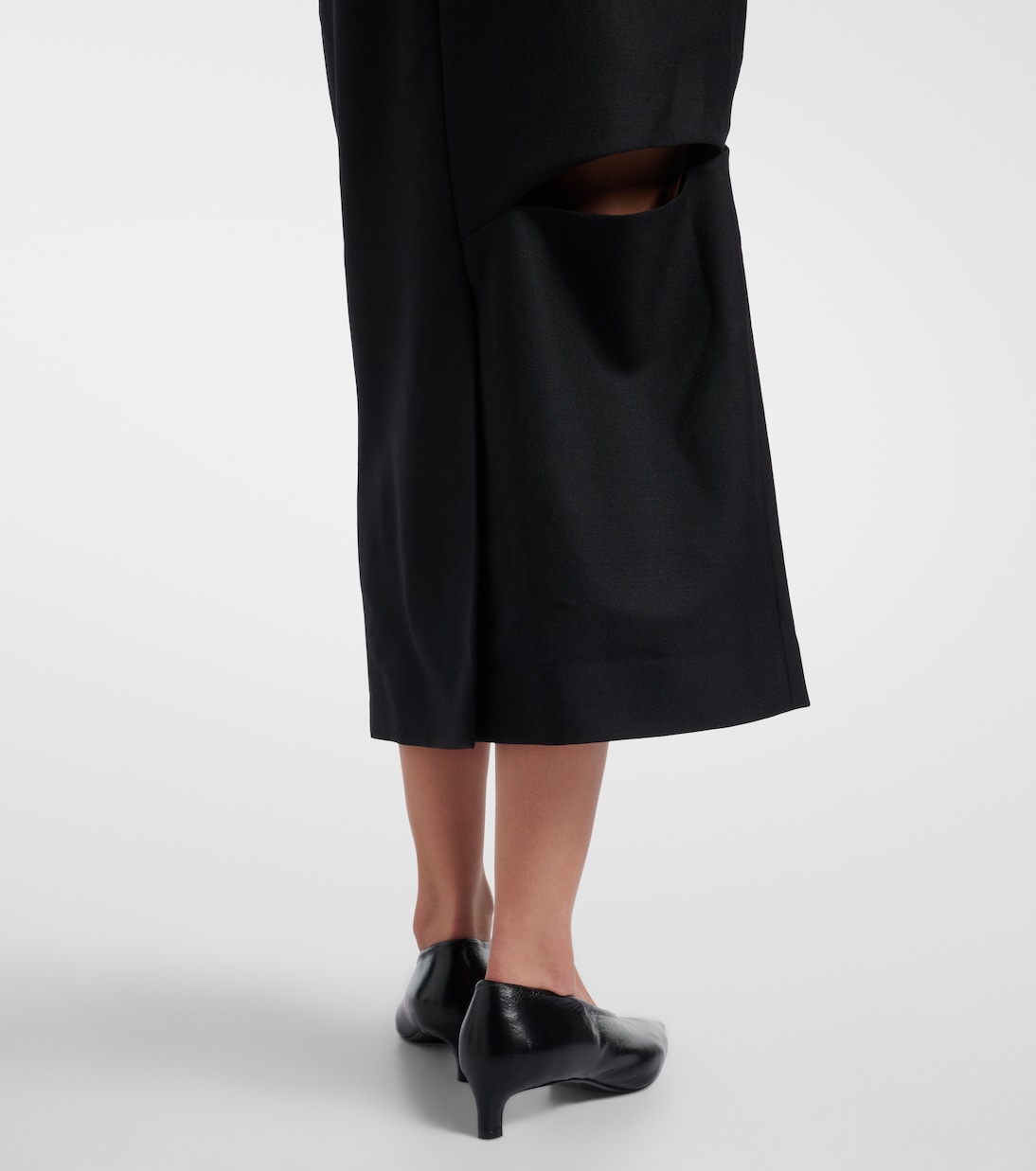 Gonna midi in lana e mohair con cut-out | Jil Sander