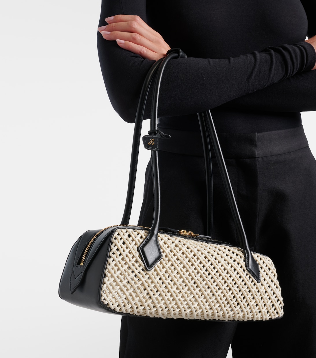 Le Teckel Medium woven shoulder bag | Alaïa