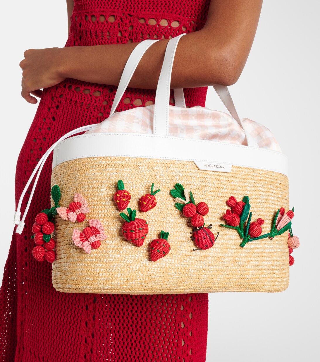 Botanica Medium raffia tote bag | Aquazzura