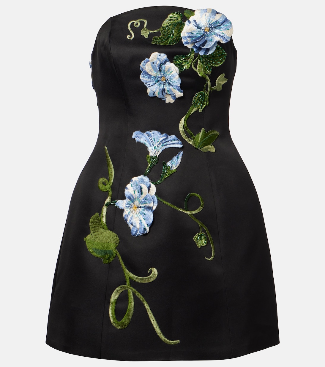 Zaria floral-appliqué bustier dress | Leo Lin