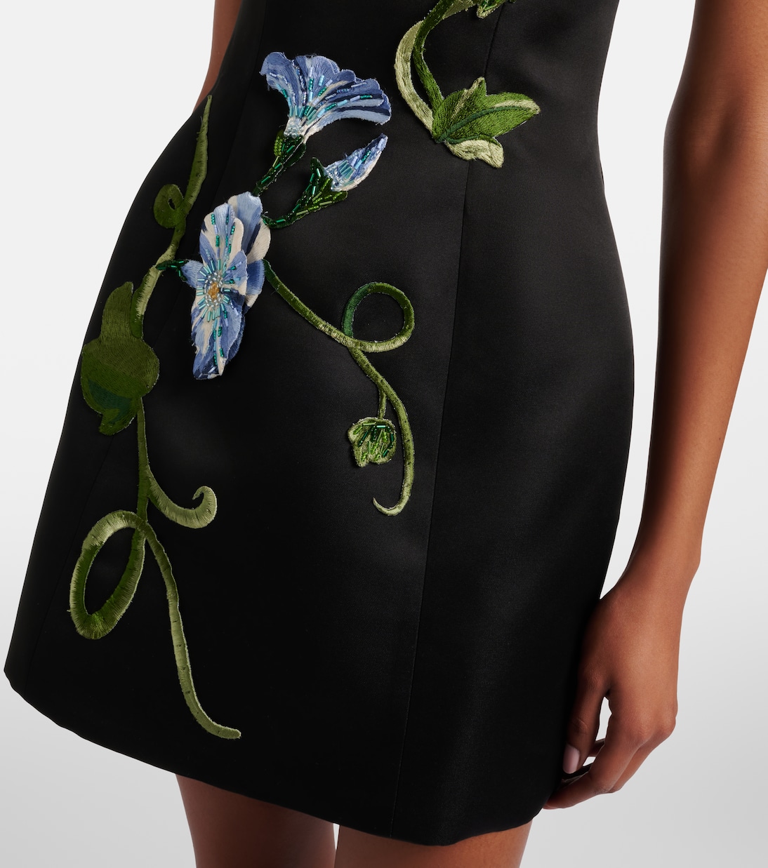 Zaria floral-appliqué bustier dress | Leo Lin