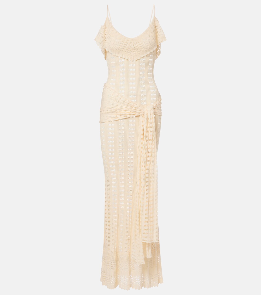 Ruffled pointelle maxi dress | Aya Muse