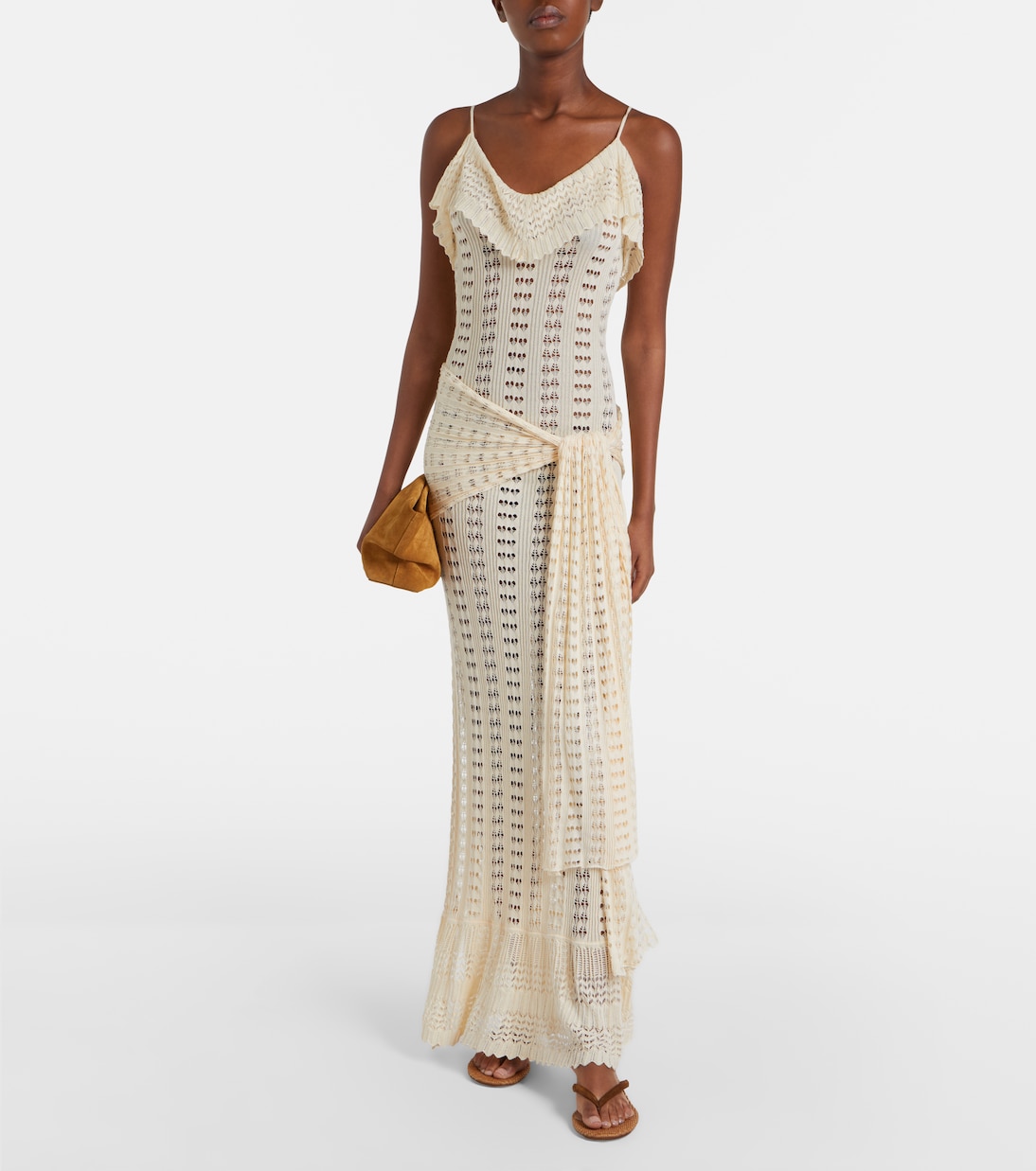Ruffled pointelle maxi dress | Aya Muse