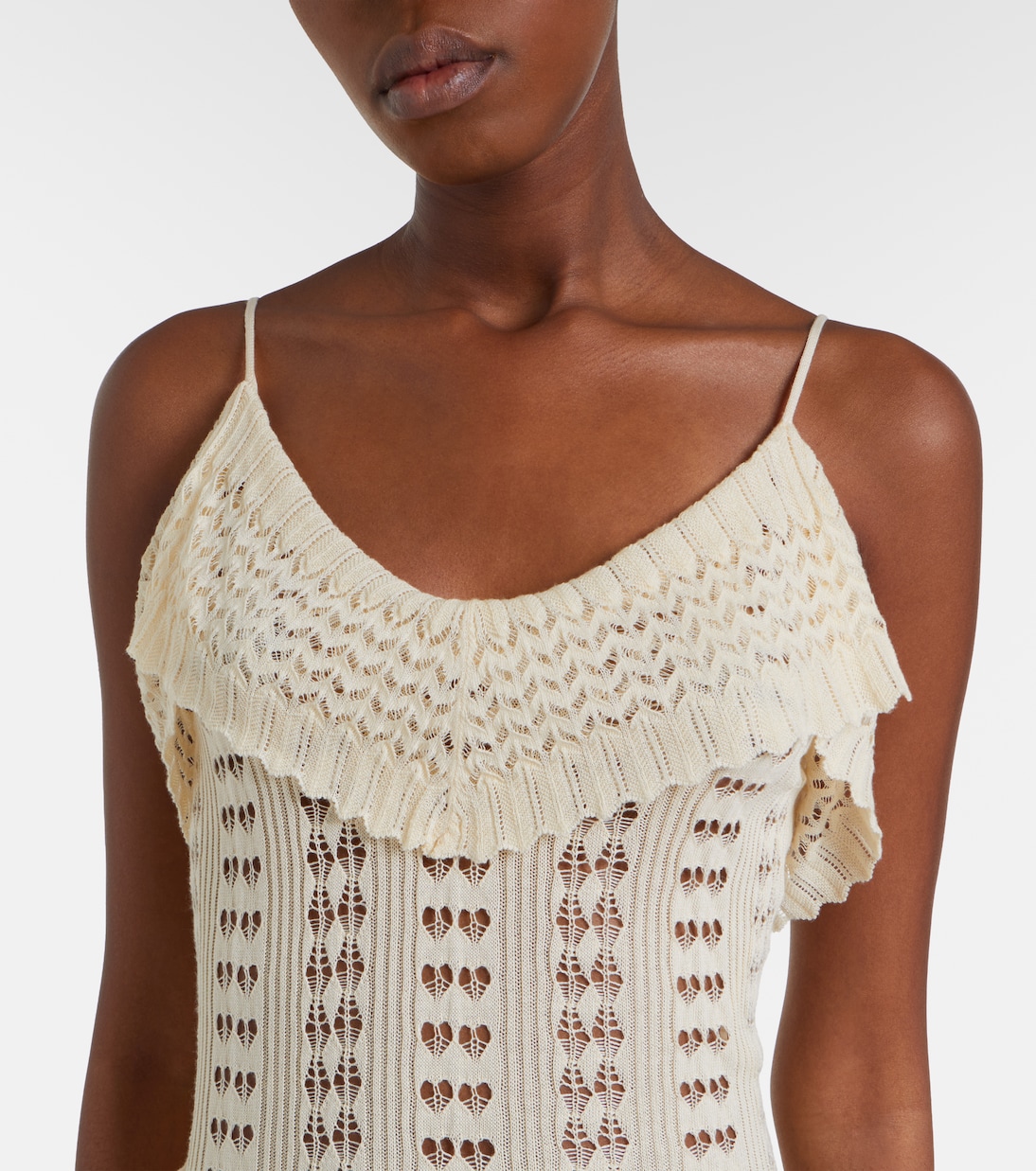 Ruffled pointelle maxi dress | Aya Muse