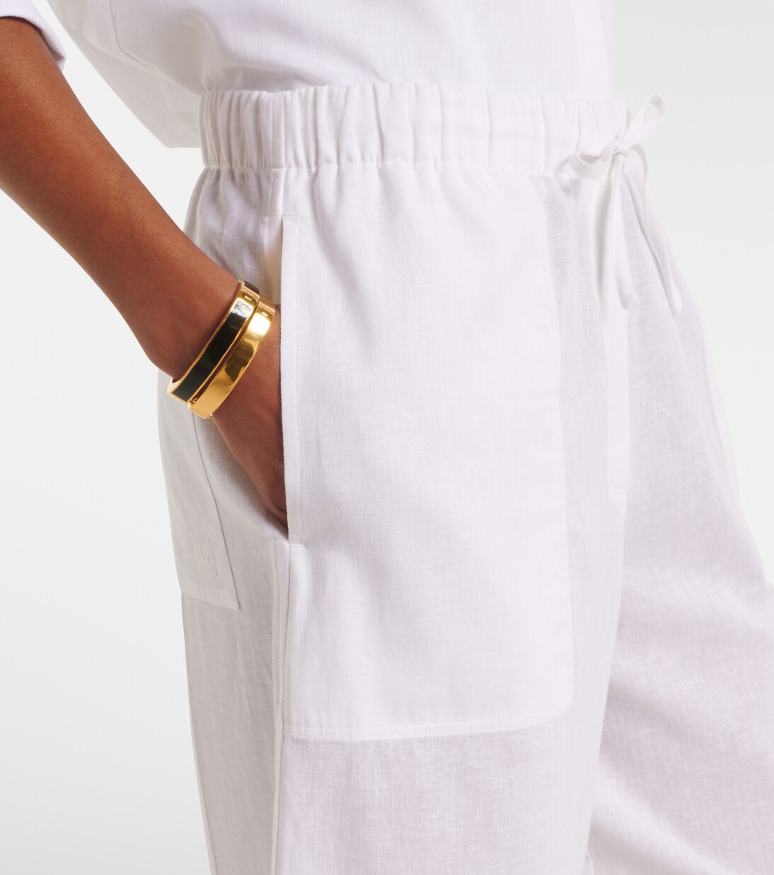 Pantalones anchos de algodón y lino | Toteme