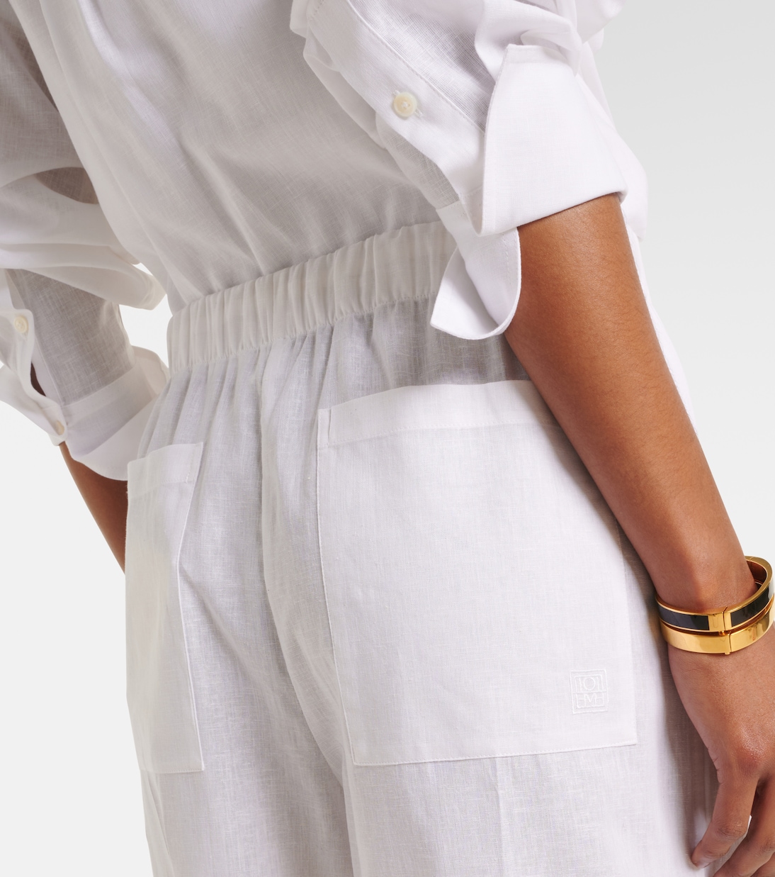 Pantalones anchos de algodón y lino | Toteme