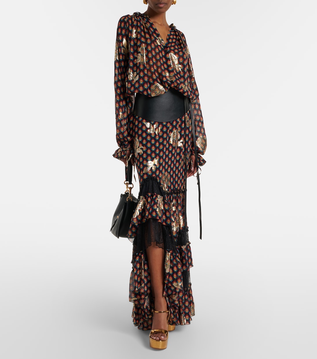 Marlena金属感皮革防水台凉鞋 | Gianvito Rossi