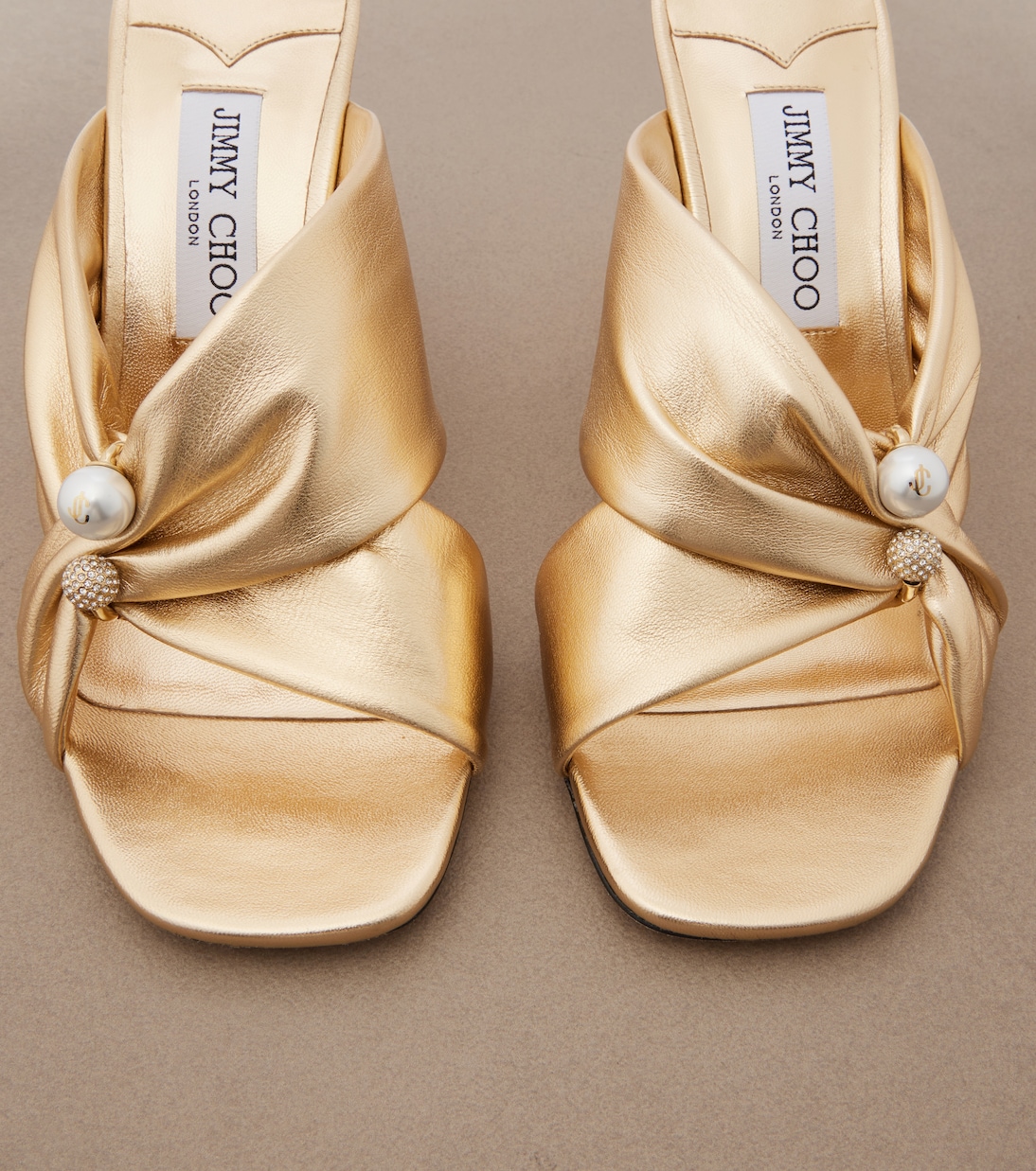 Pantoletten Rafi aus Metallic-Leder | Jimmy Choo