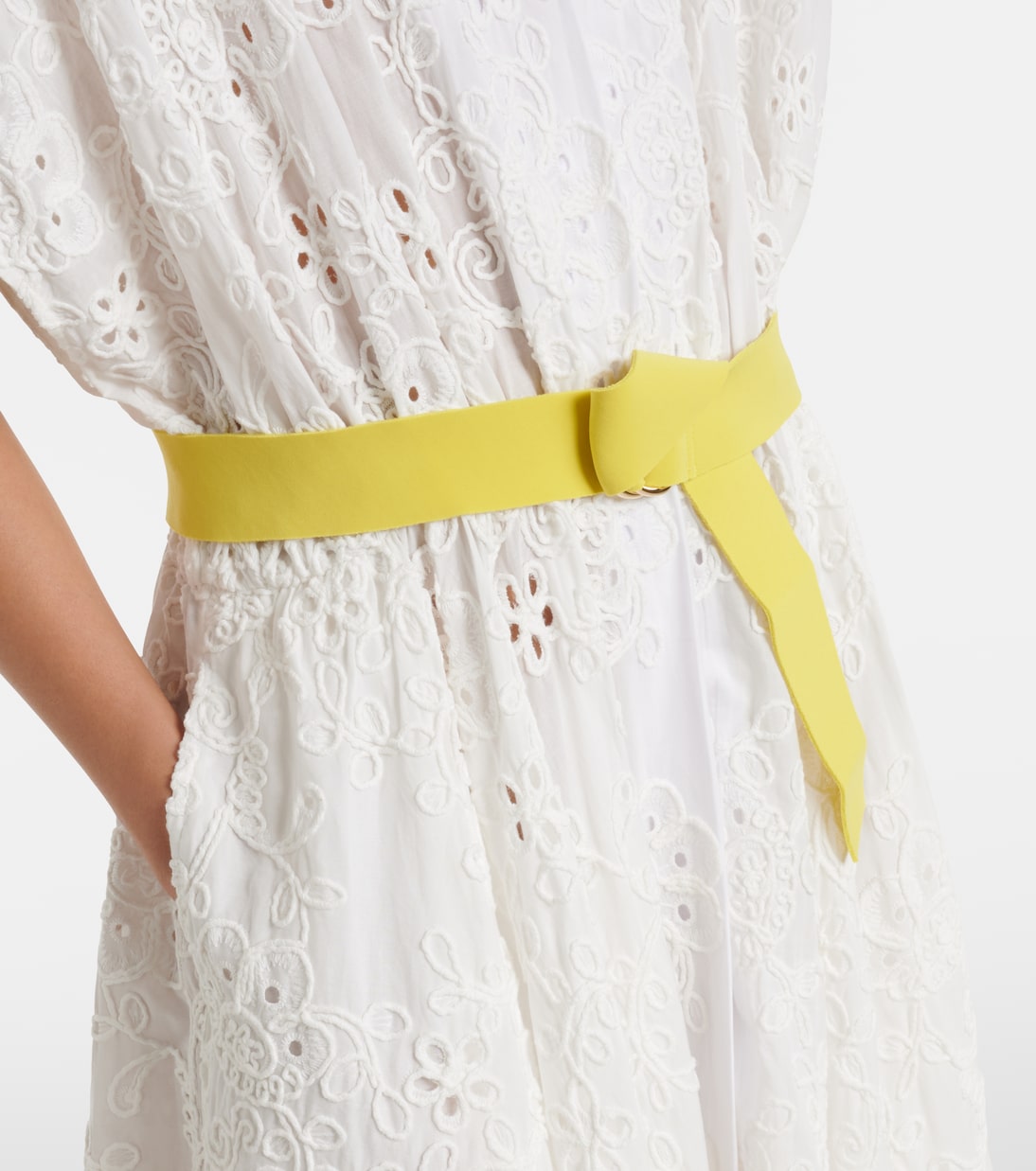 Belted broderie anglaise cotton shirt dress | Norma Kamali